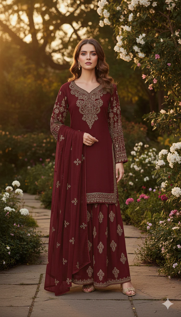 Shaz1909 - Readymade Chiffon Suit - Image 5