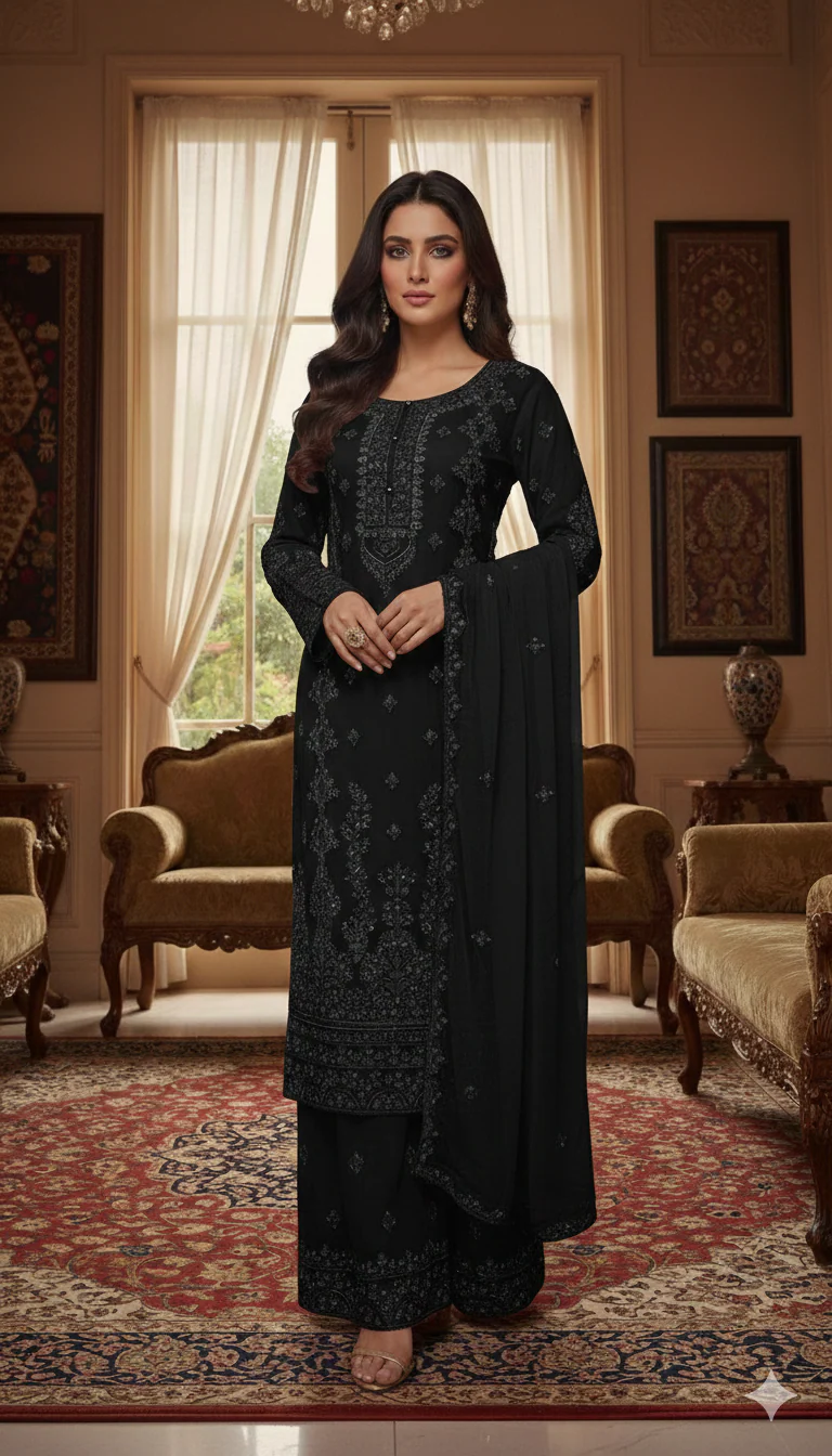 Shaz1911 - Readymade Chiffon Suit - Image 4