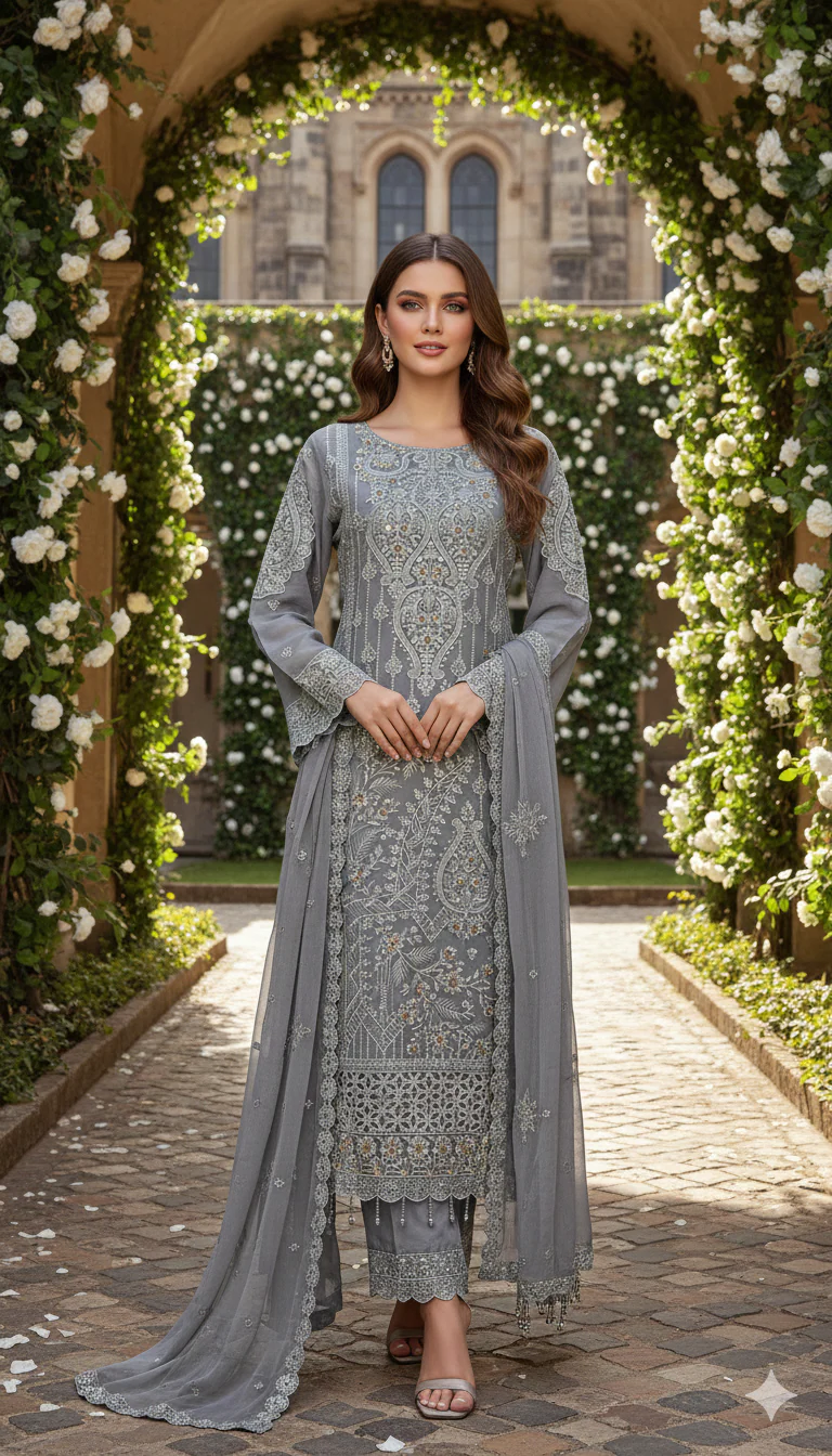 Shaz1912 - Readymade Chiffon Suit - Image 3