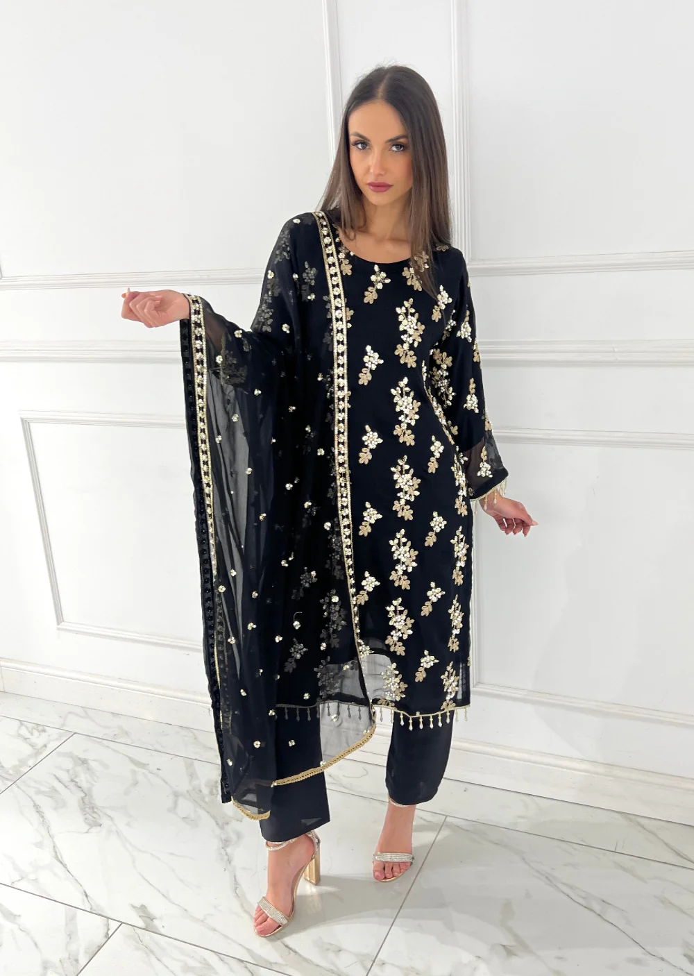 Shaz1914 - Readymade Chiffon Suit - Image 2