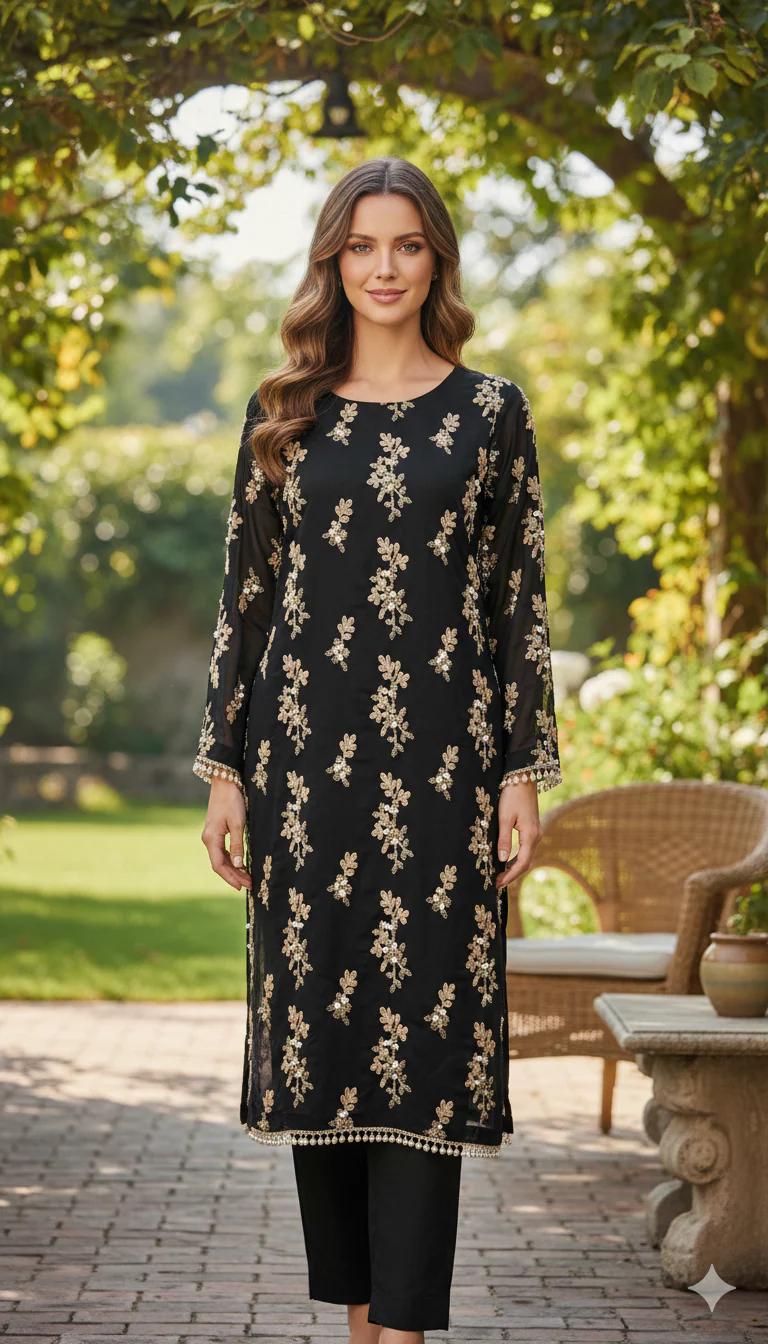 Shaz1914 - Readymade Chiffon Suit - Image 4