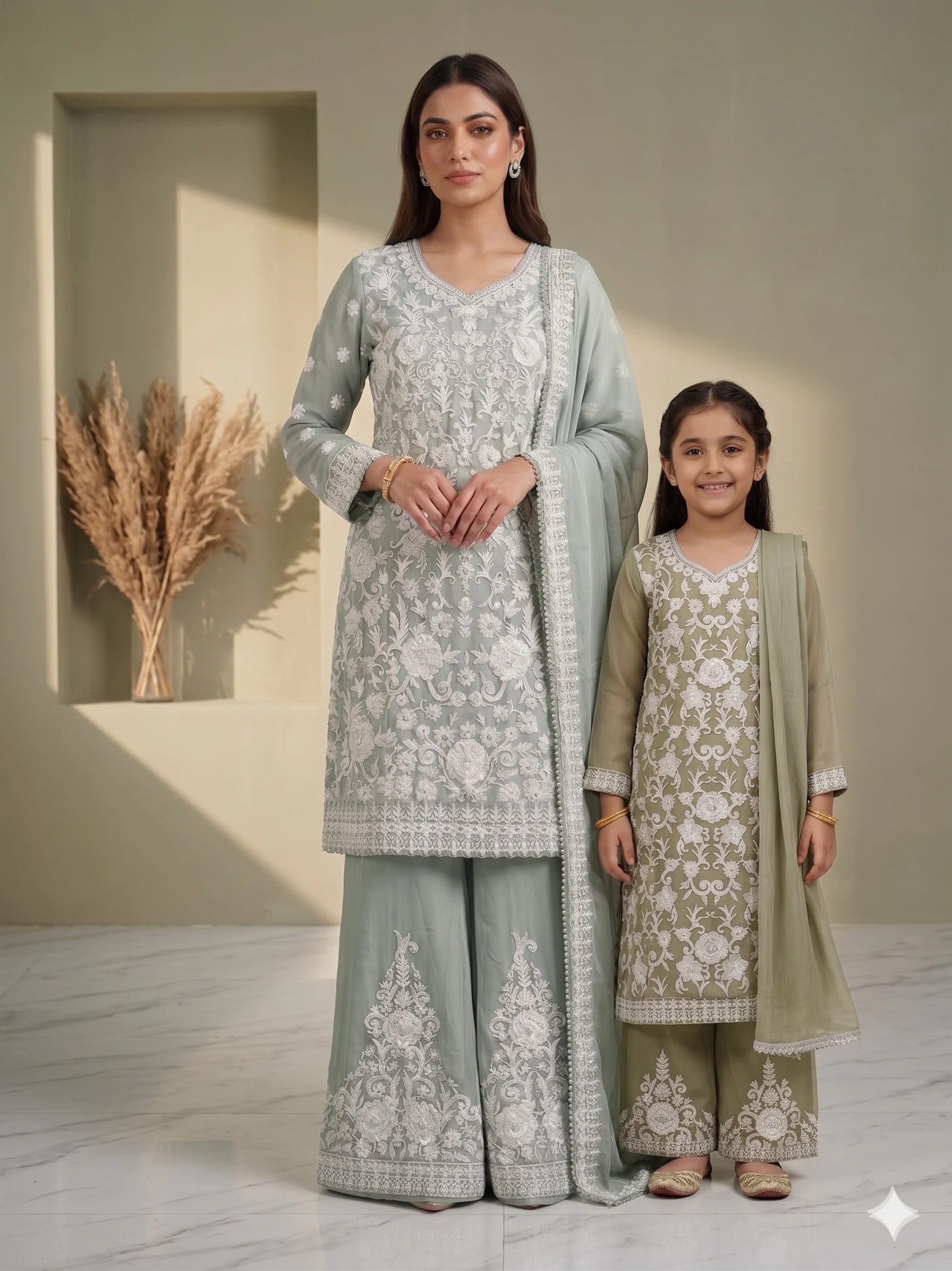 SHAZ1926 - Readymade Chiffon Mummy n Me Outfit - Image 4