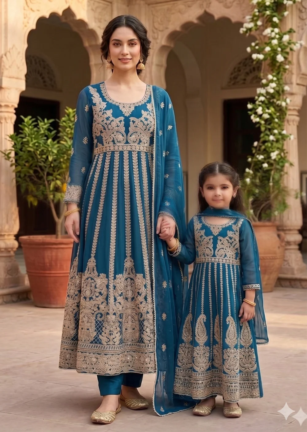 SHAZ1929- Readymade - Chiffon Mummy n Me Outfit - Image 3