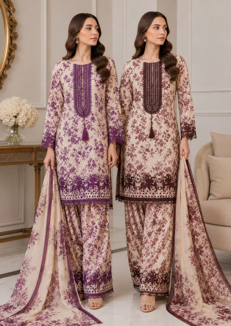 SHAZ1933 - viscose Embroidered farshi shlawar outfit