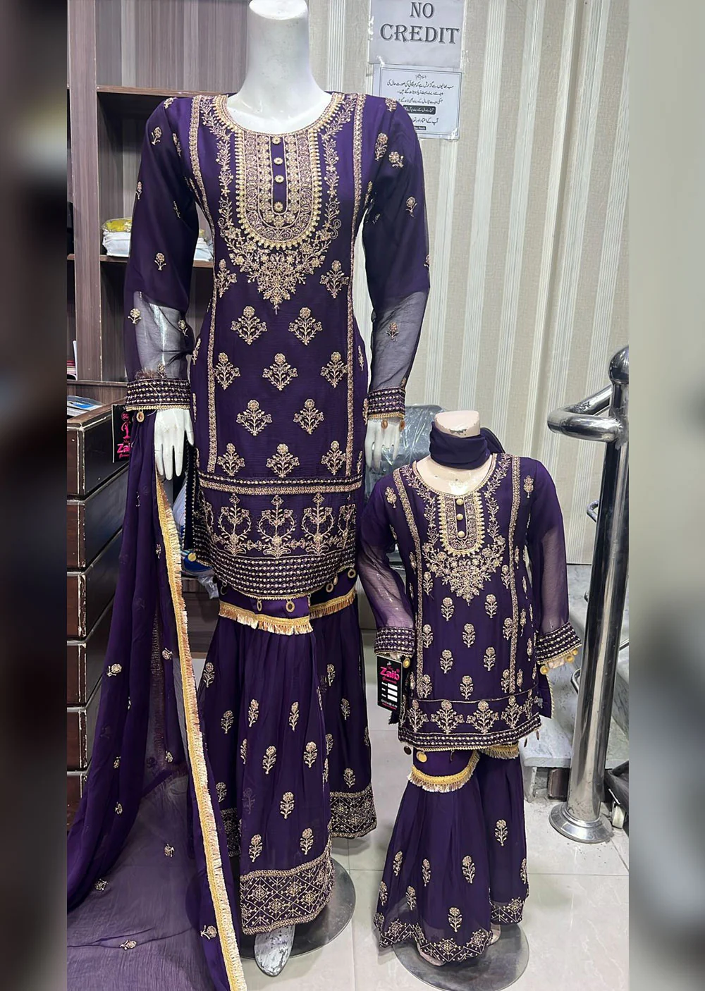 SHAZ9005 - Purple - Readymade Chiffon Party Gown