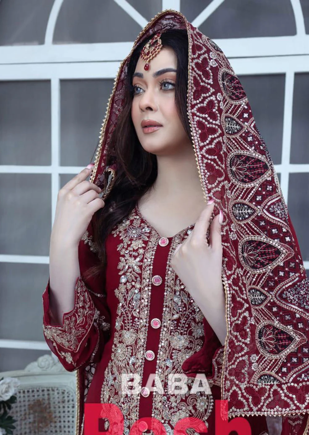 SHAZ9006 Chiffon Embroidered Suit 4 Colours - Image 5