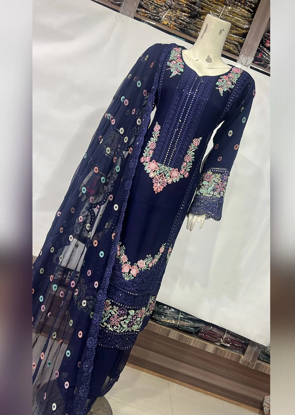 SHAZ9007 Chiffon Embroidered Mummy n Me Suits - Image 12