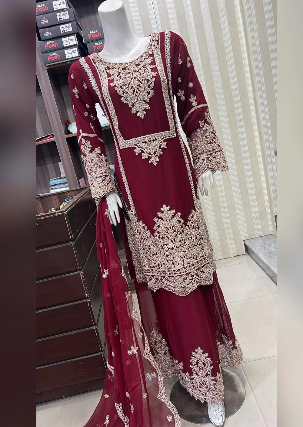 SHAZ9008 Chiffon Embroidered Mummy n Me Outfit - Image 11