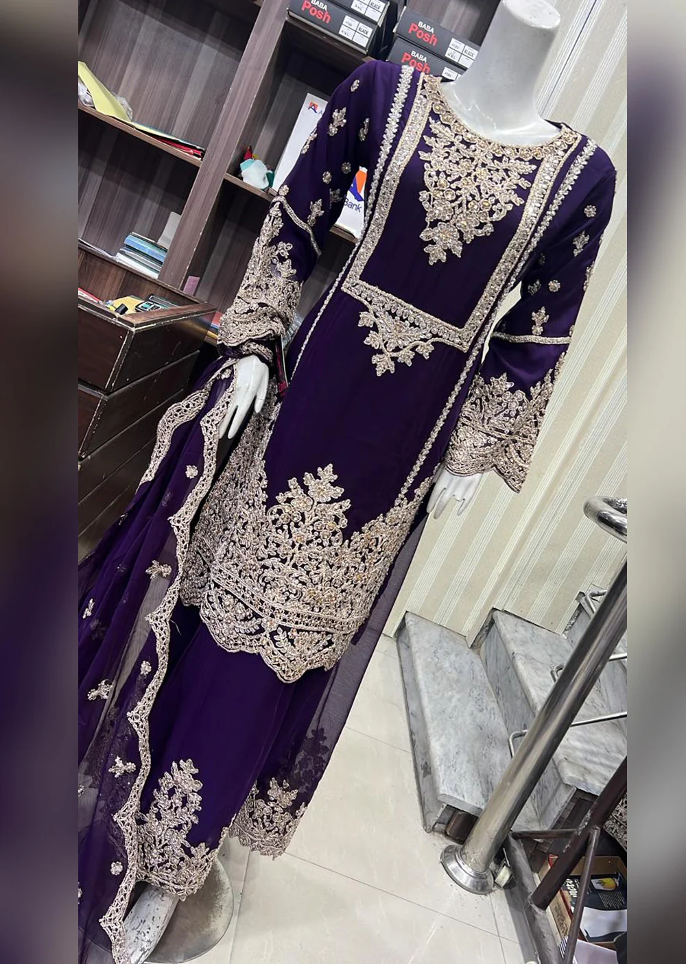 SHAZ9008 Chiffon Embroidered Mummy n Me Outfit - Image 7