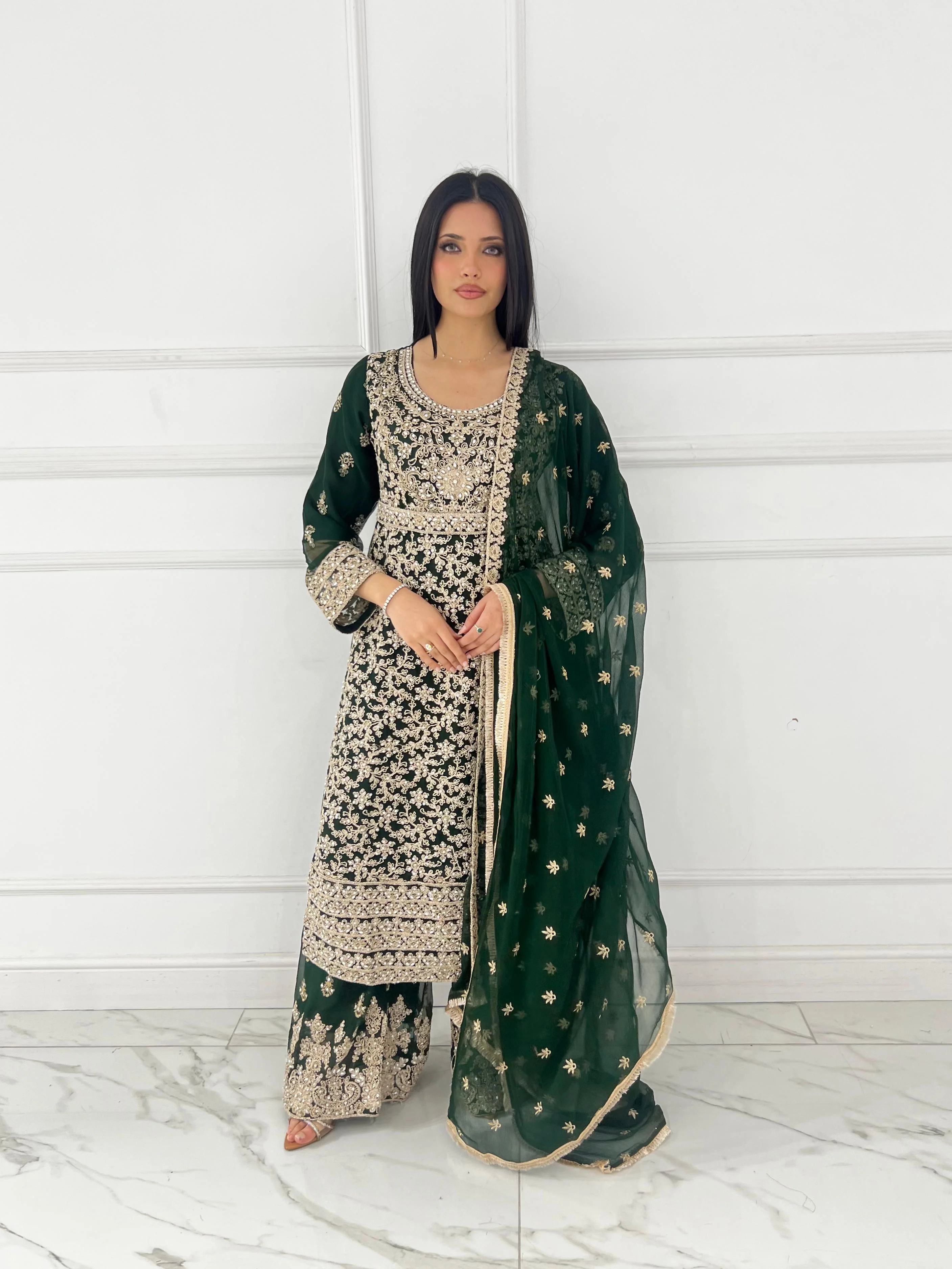SHAZ9009 Chiffon Ghotta Work Suit - Image 2