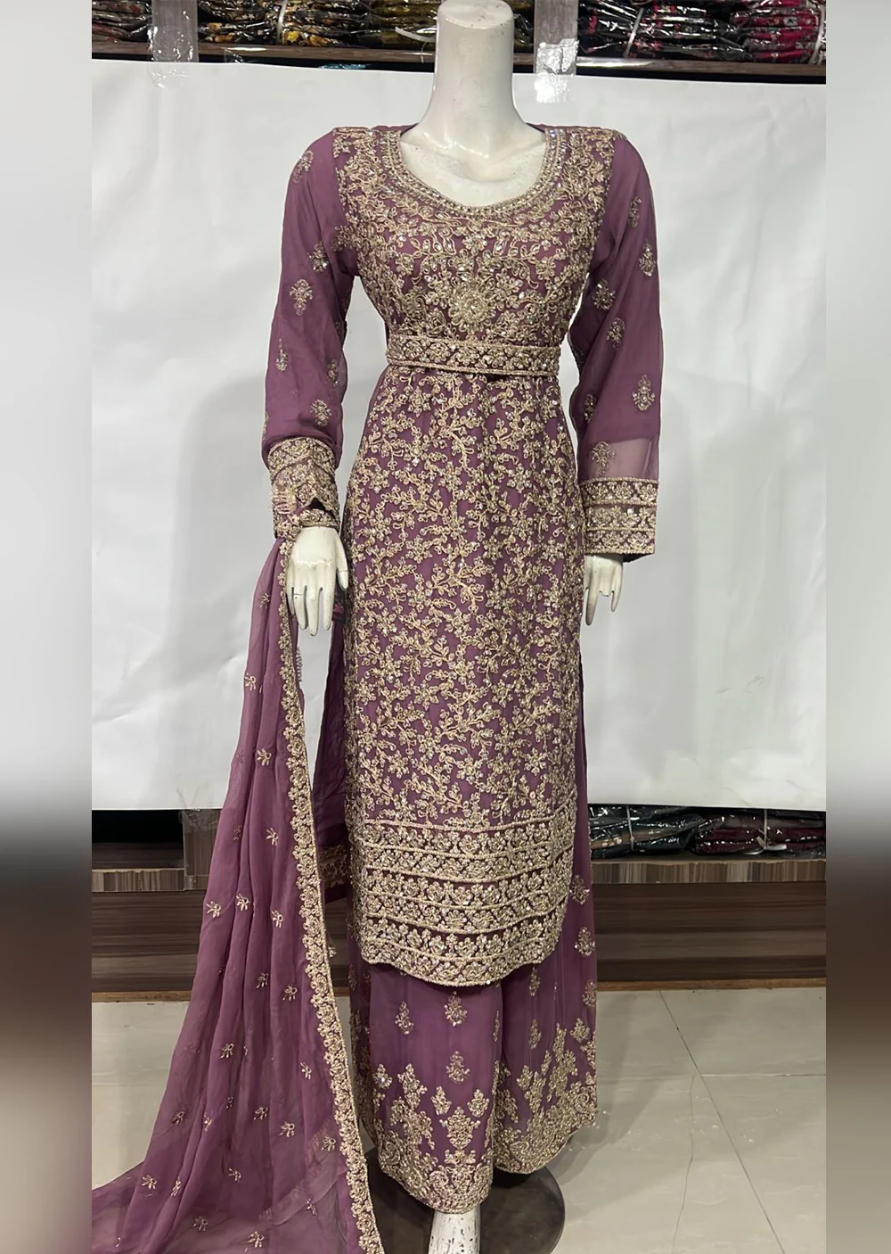 SHAZ9009 Chiffon Ghotta Work Suit - Image 3