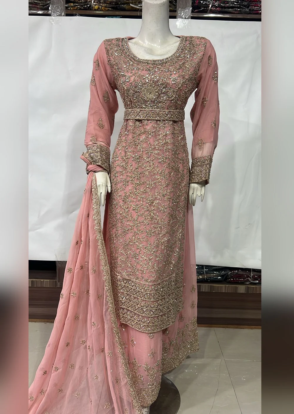 SHAZ9009 Chiffon Ghotta Work Suit - Image 5