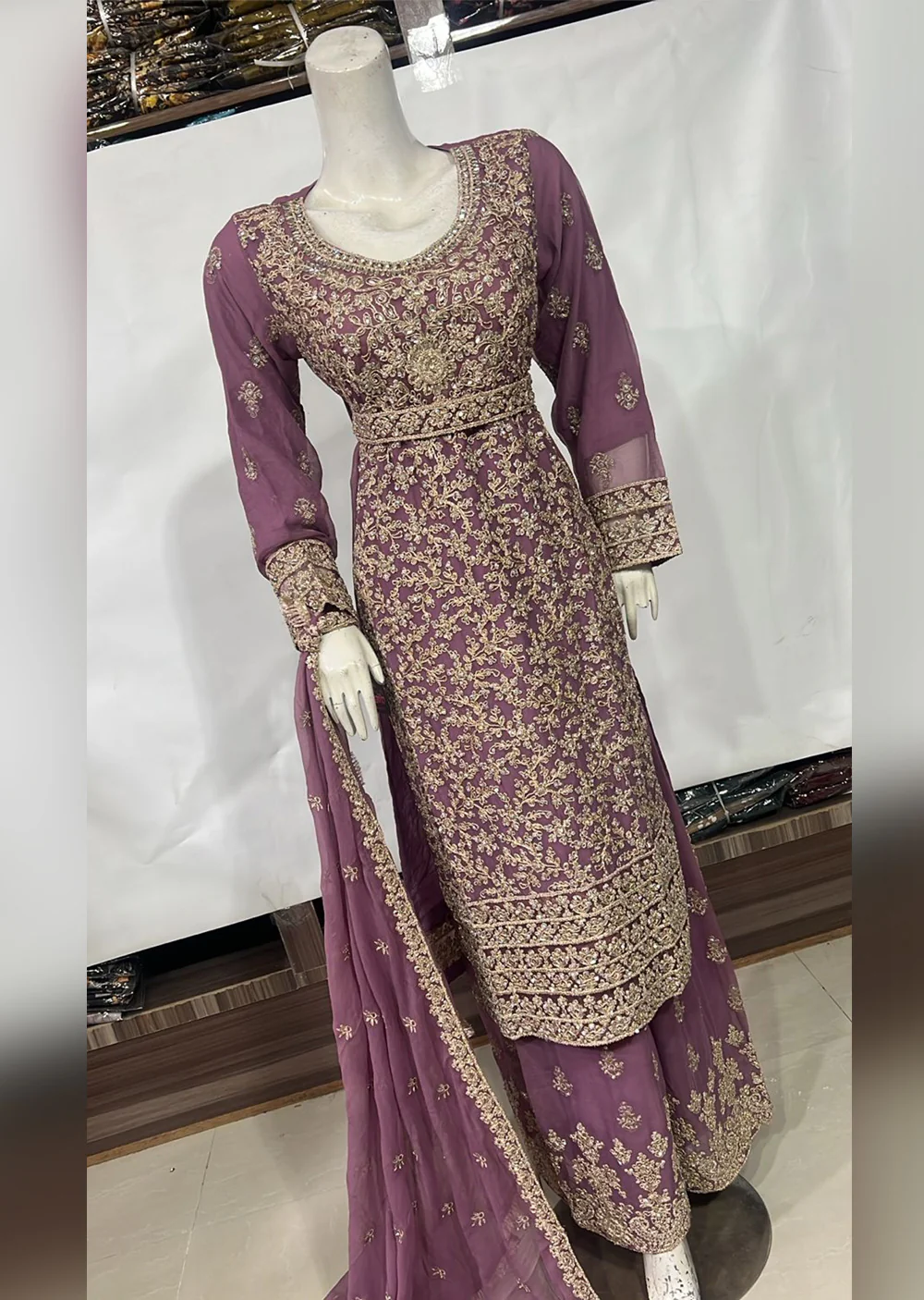 SHAZ9009 Chiffon Ghotta Work Suit - Image 6