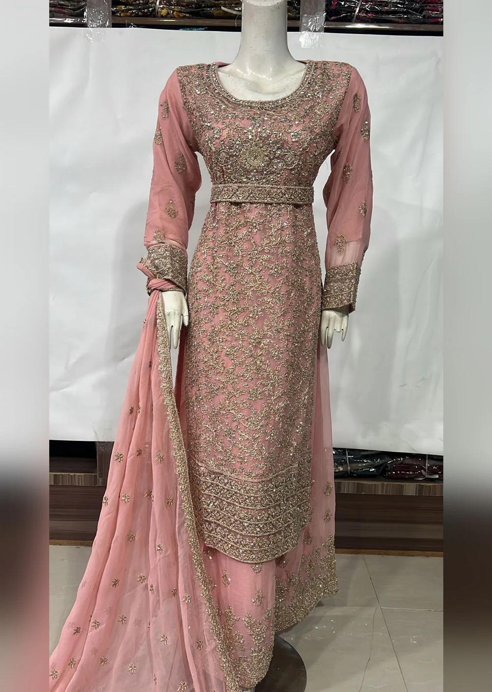 SHAZ9009 Chiffon Ghotta Work Suit - Image 7