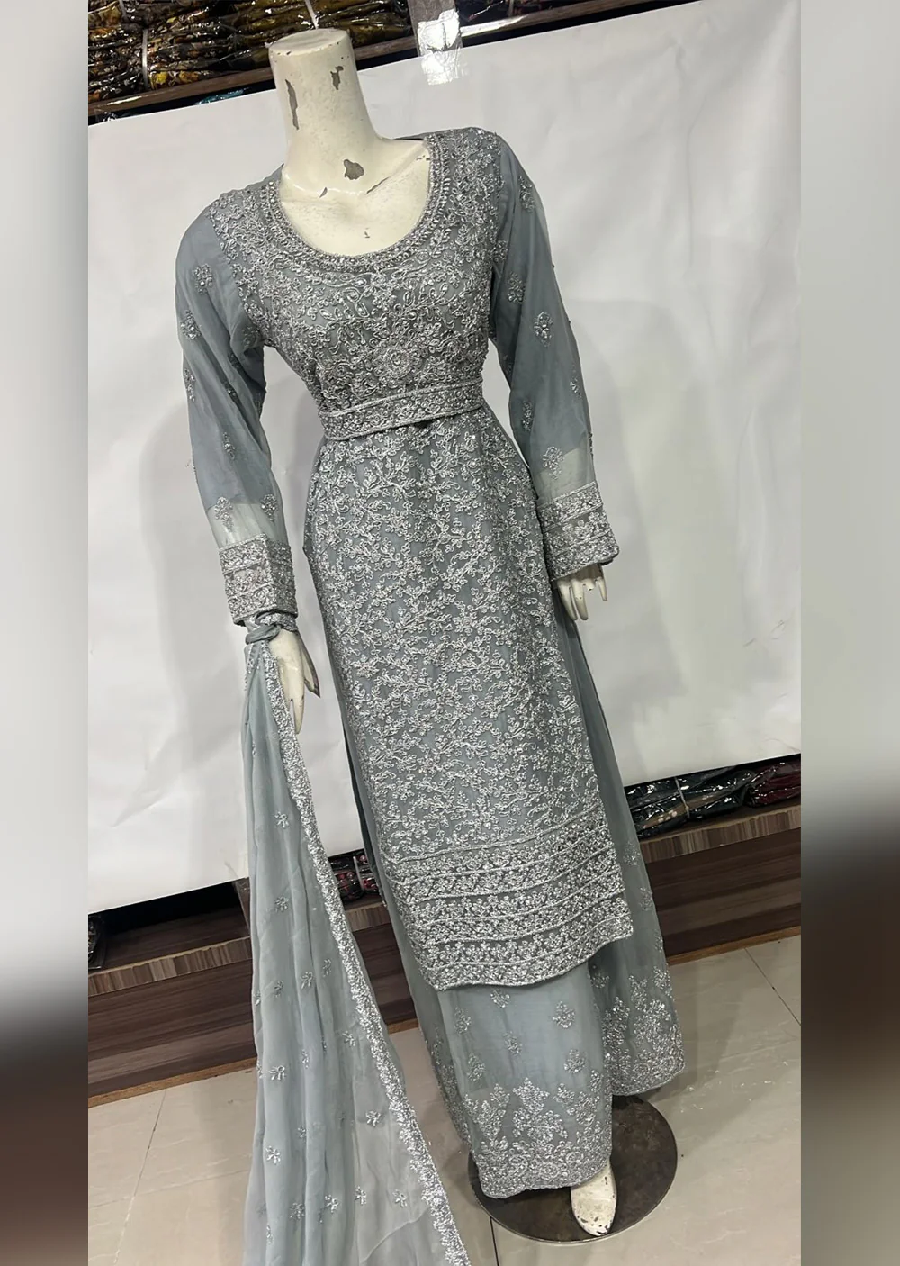 SHAZ9009 Chiffon Ghotta Work Suit - Image 9
