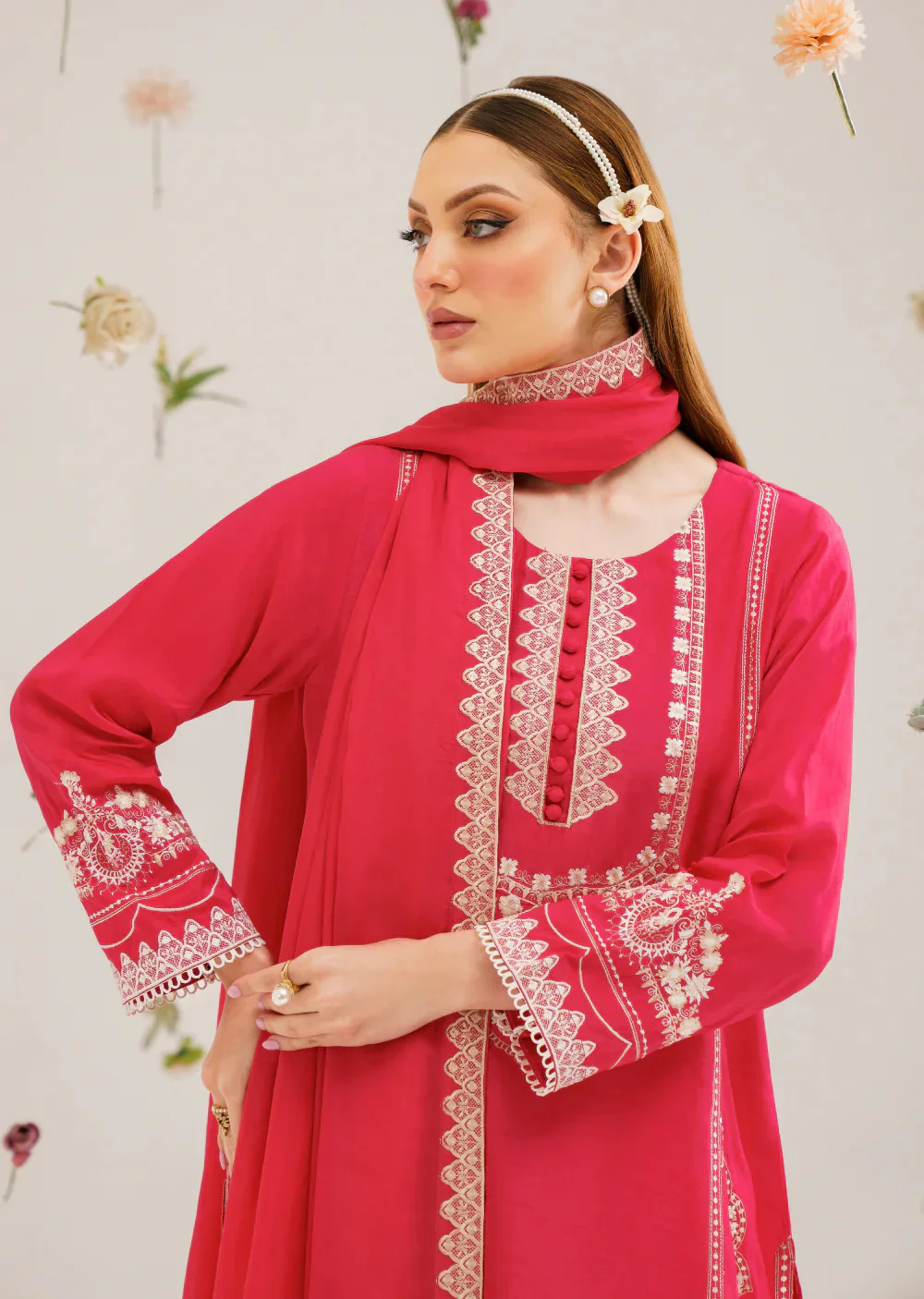Shibra - Readymade 3 Piece Garnet Suit - Image 7