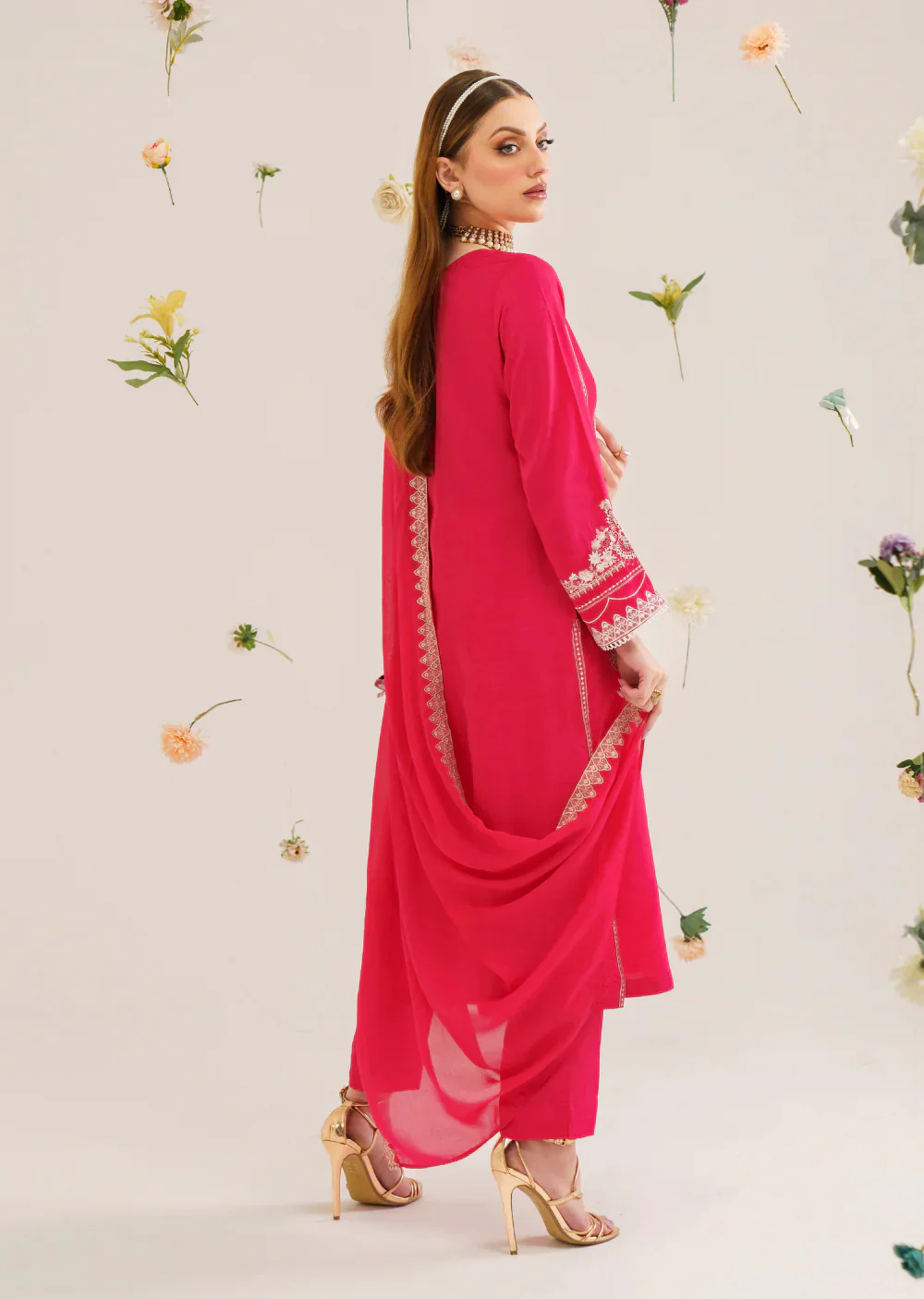 Shibra - Readymade 3 Piece Garnet Suit - Image 8
