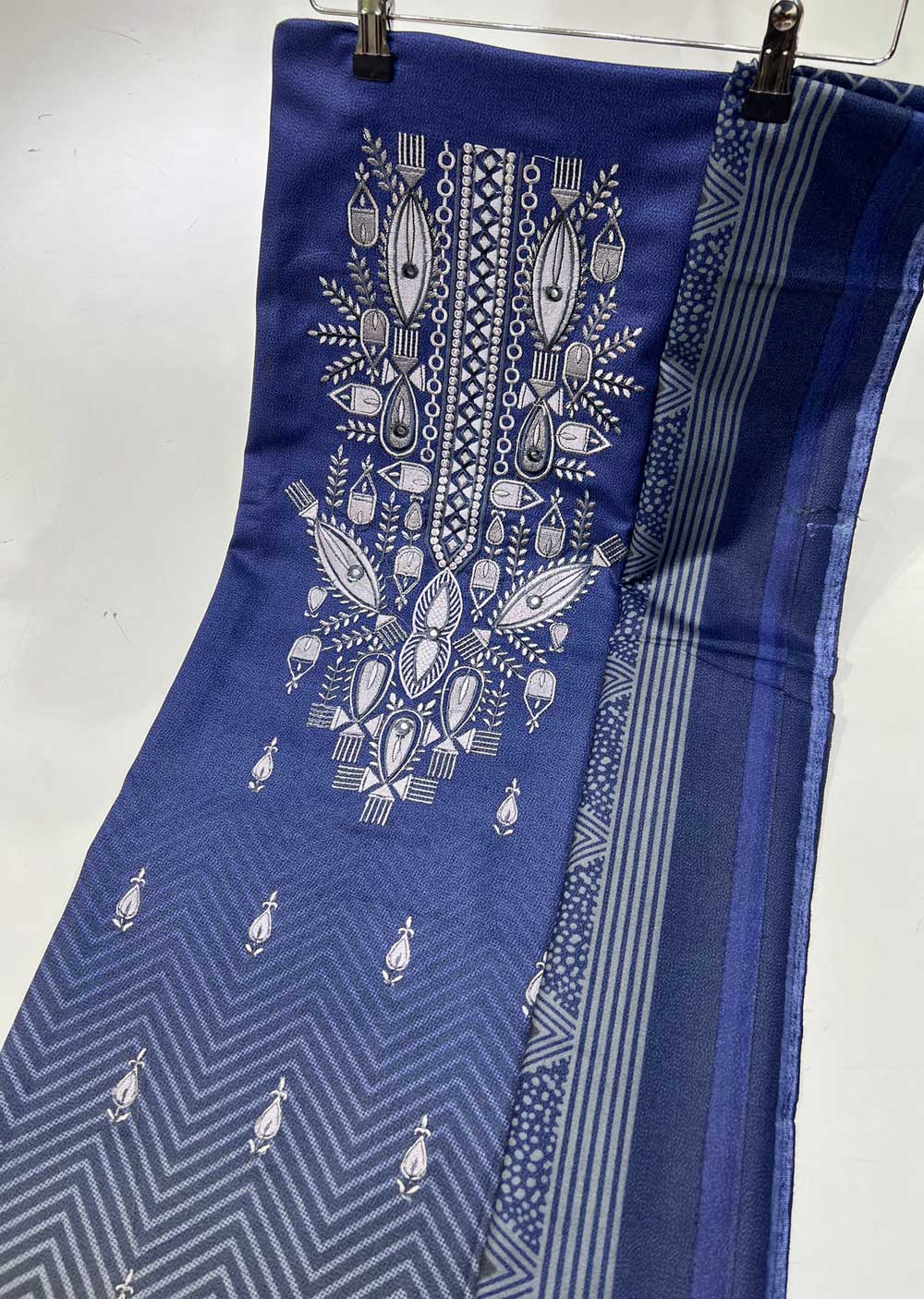 SHN209 Unstitched Embroidered Dhanak Suit - Image 2