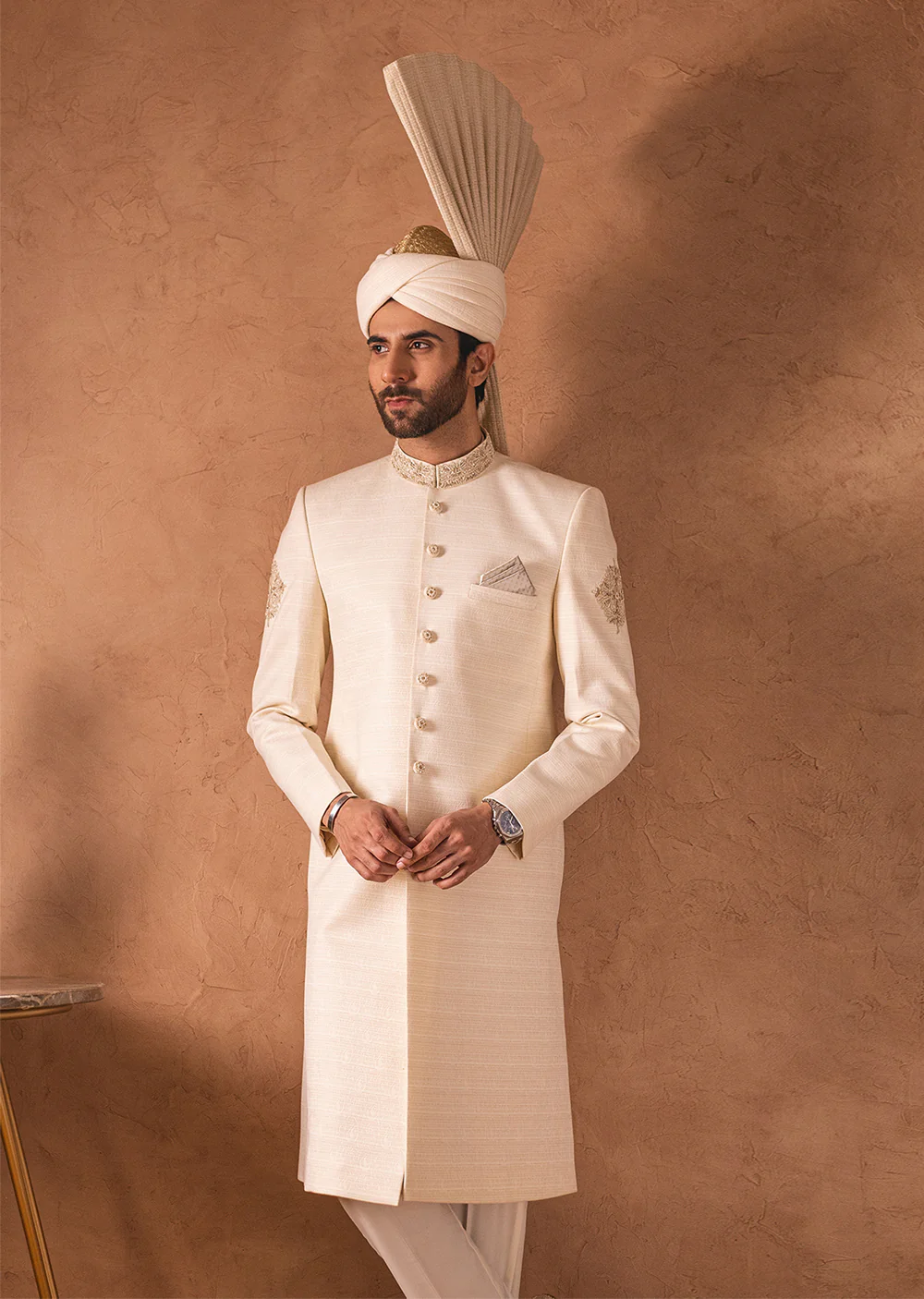 SHR-05 - offwhite - Readymade Mens Sherwani 2024 - Image 2