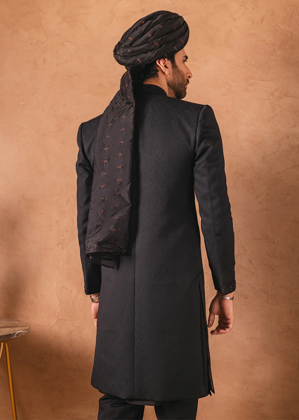 SHR-06 - Black - Readymade Mens Sherwani 2024 - Image 5