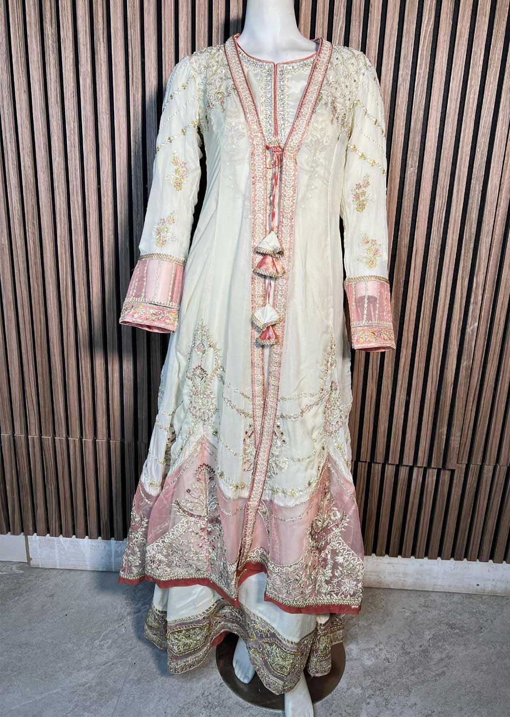 SJ-006 Off White Readymade Fancy Chiffon Suit - Image 3