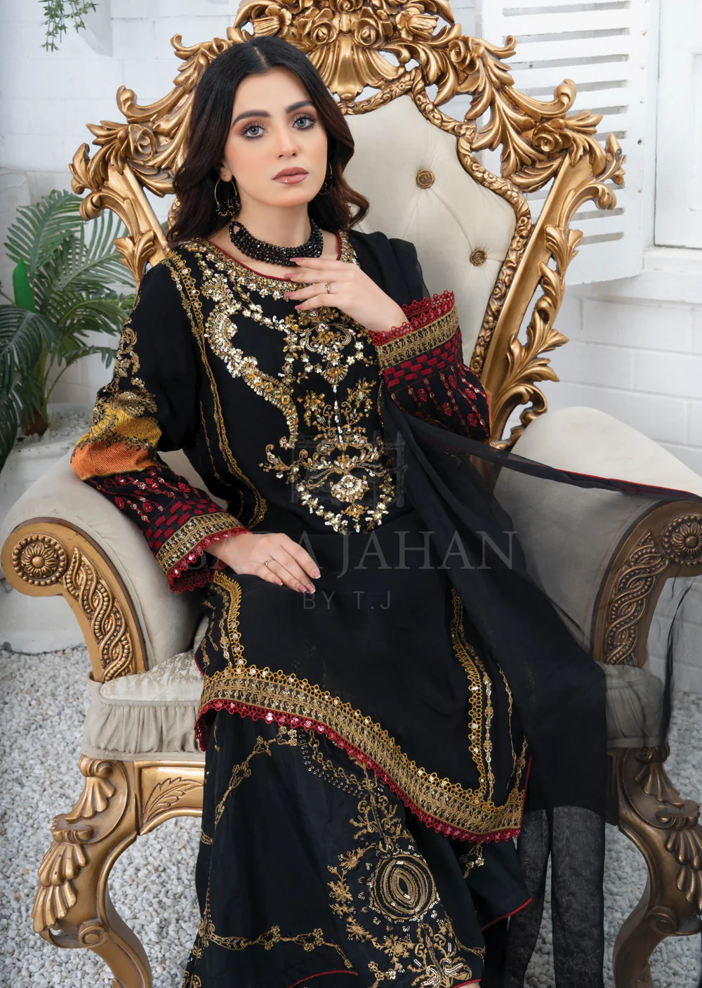 SJ015 Readymade Fancy Chiffon Suit
