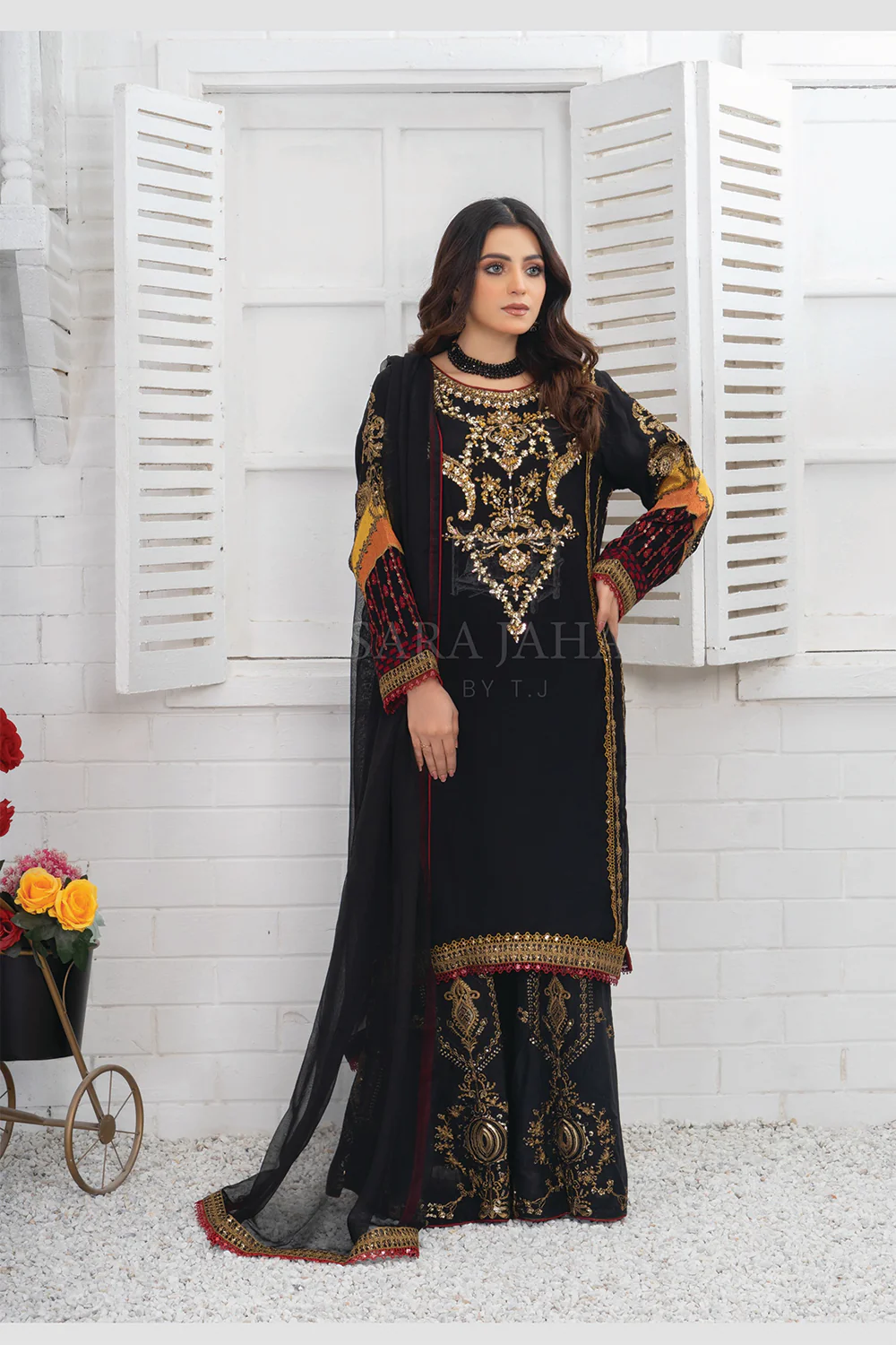 SJ015 Readymade Fancy Chiffon Suit - Image 2