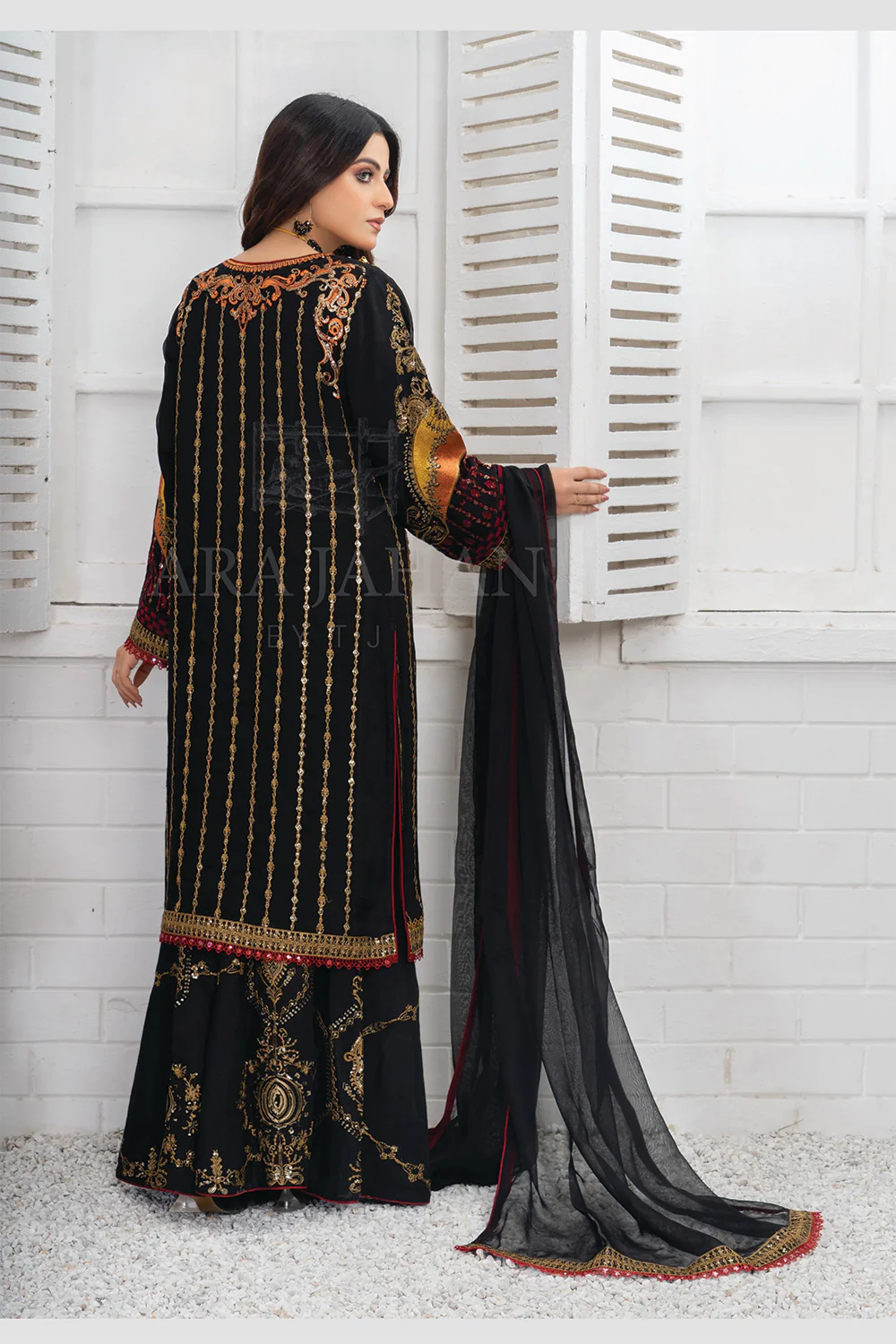SJ015 Readymade Fancy Chiffon Suit - Image 3