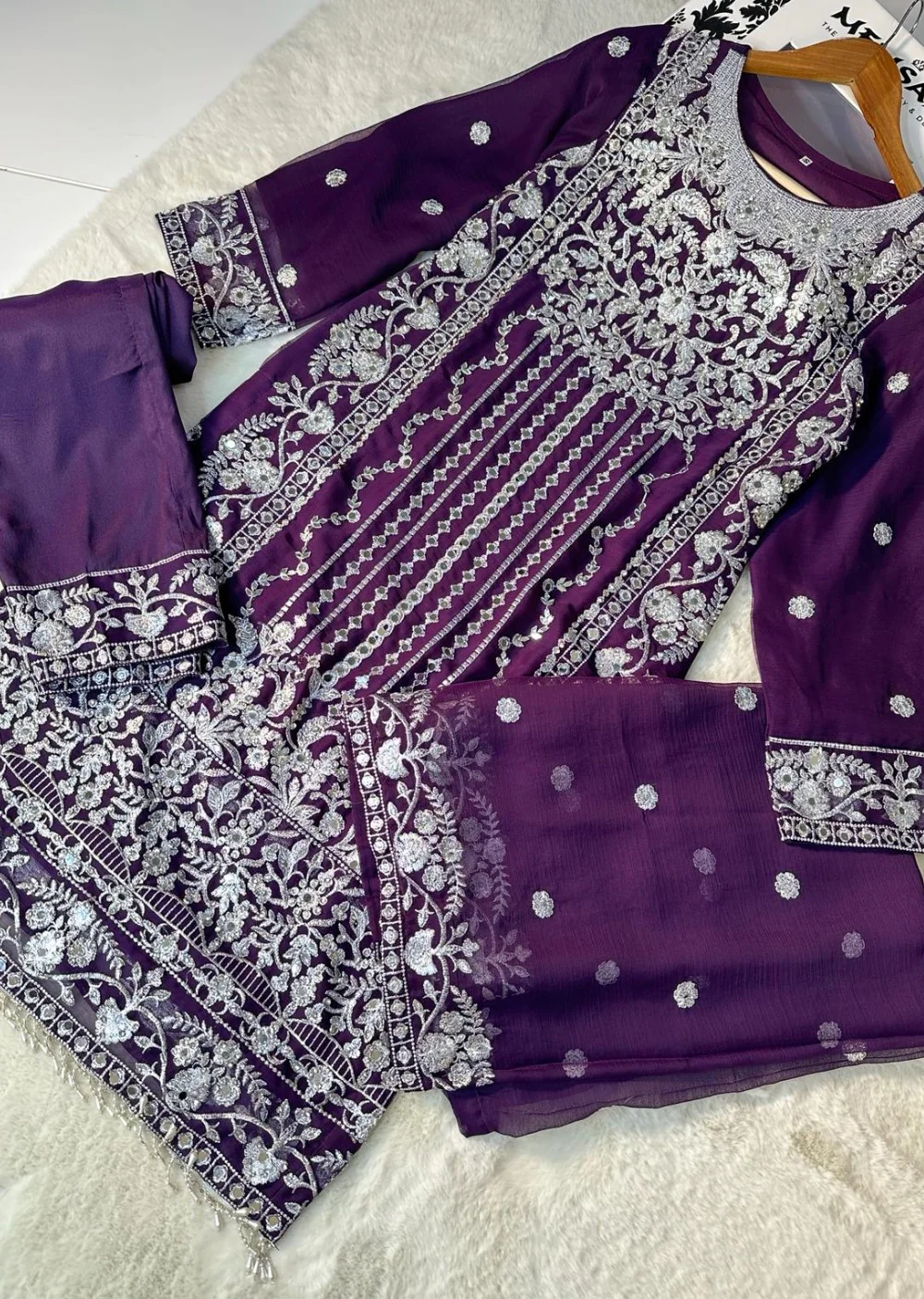 SLM604 Readymade Purple Chiffon Outfit - Image 8