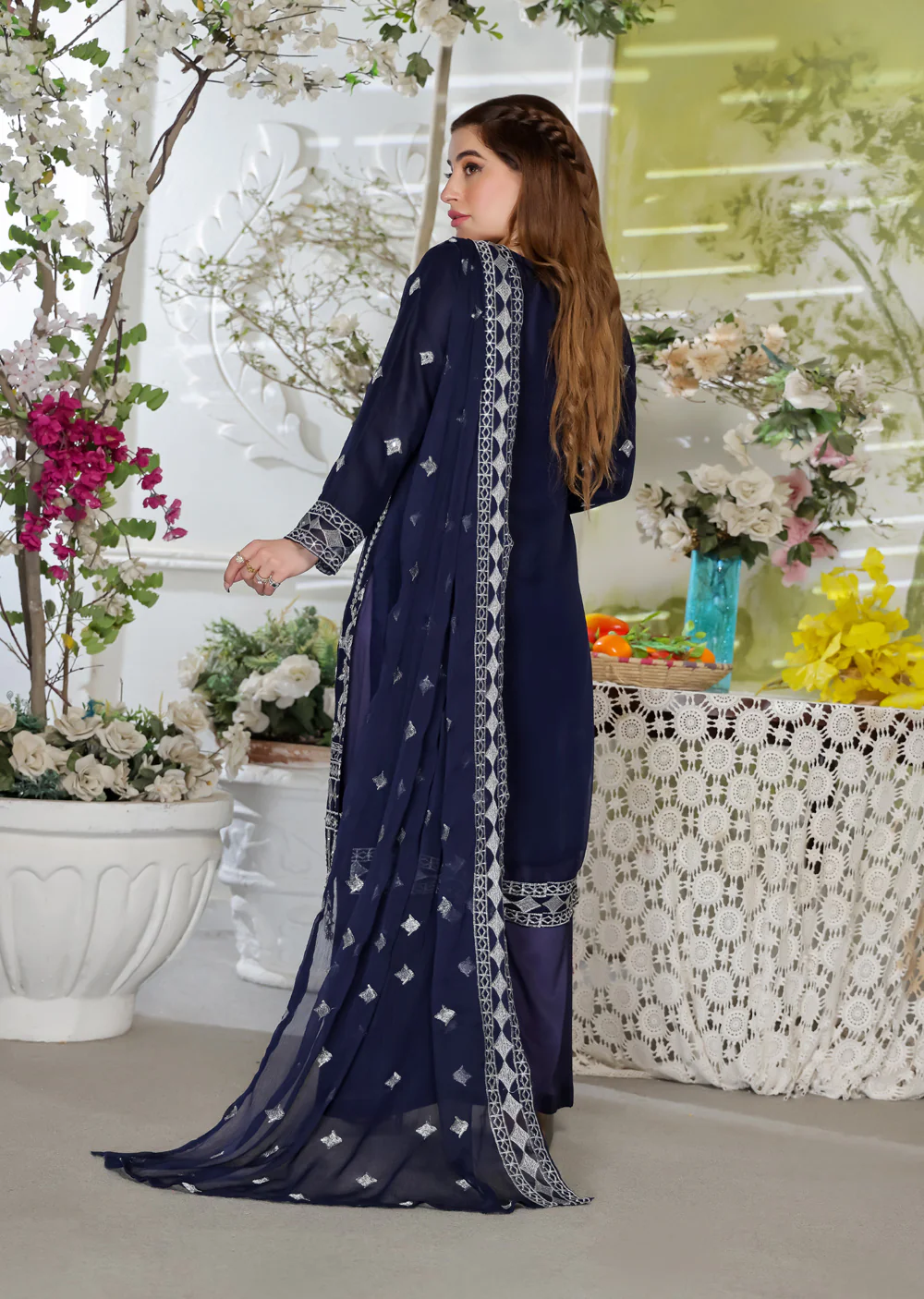 SLM605 Annie - Readymade Navy Chiffon Outfit - Image 2