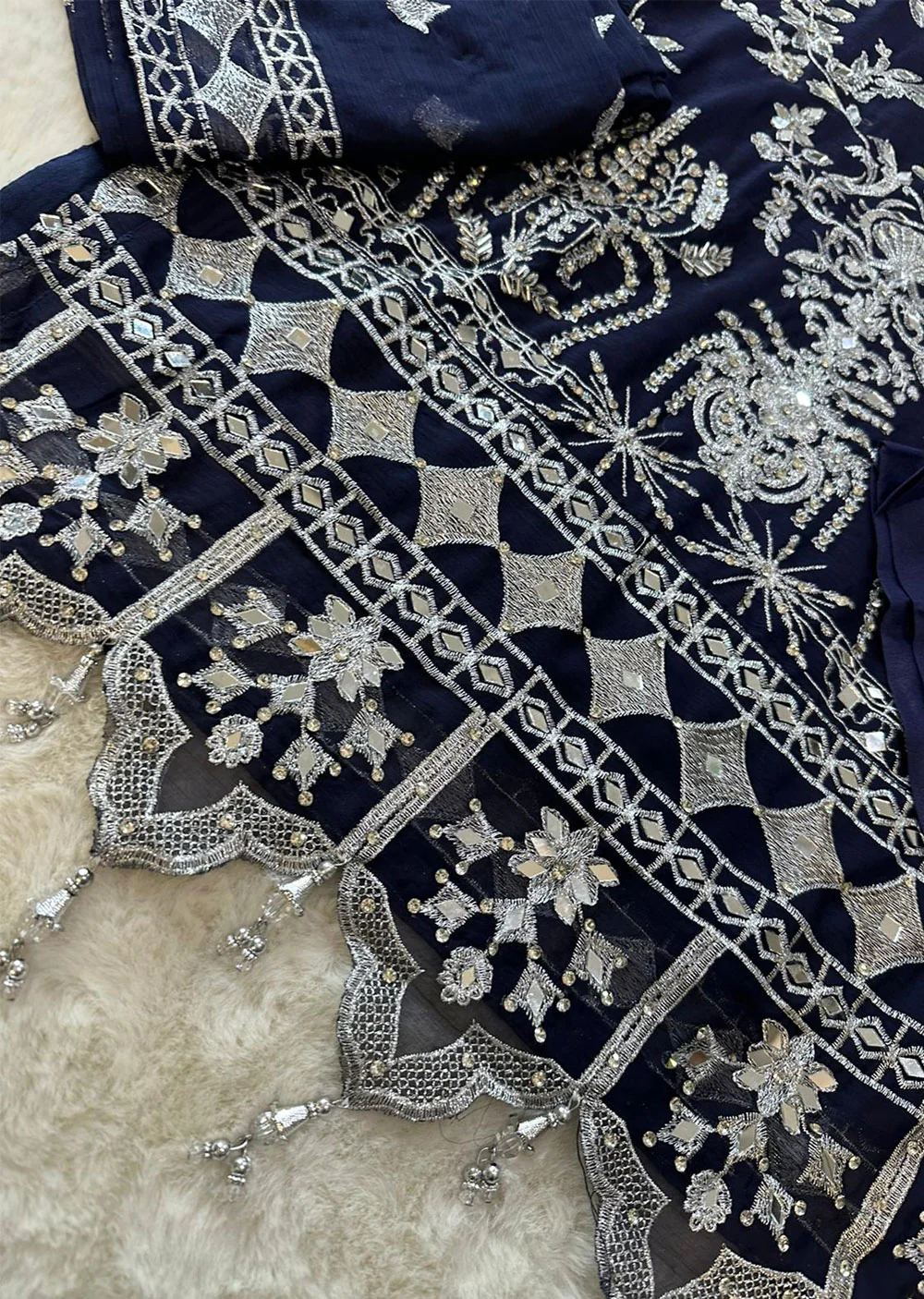 SLM605 Annie - Readymade Navy Chiffon Outfit - Image 6