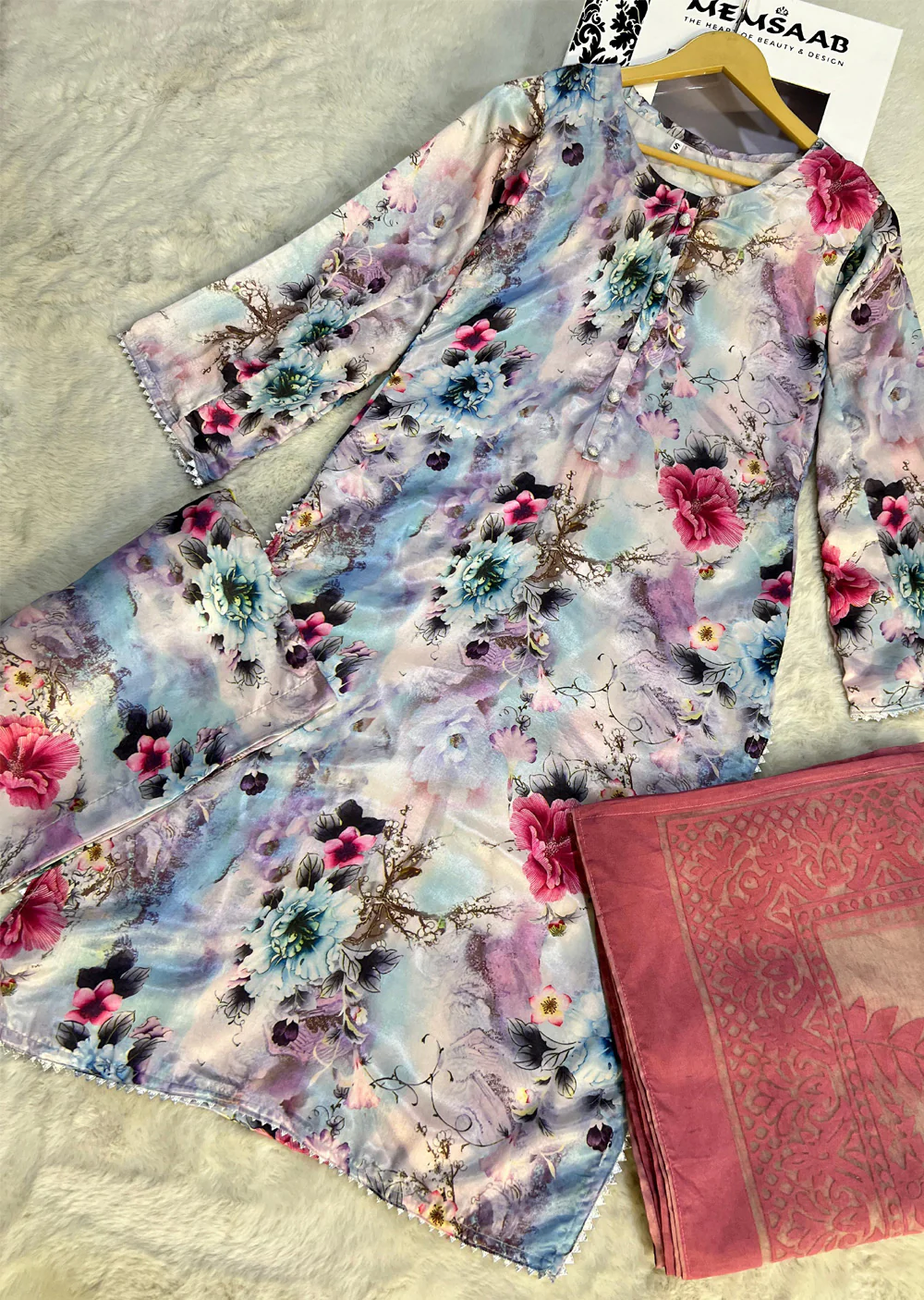 SLM619 Soneli - Readymade Lilac Silk Suit