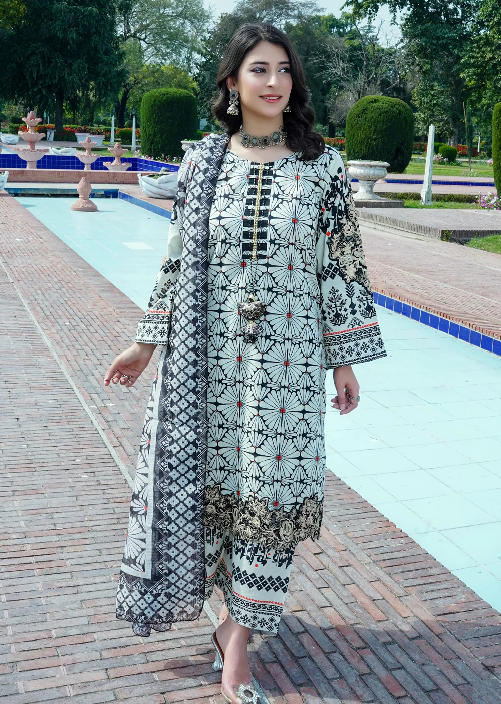 SLMPR-11 - Cream - Readymade - High Quality Printed Suit 2025