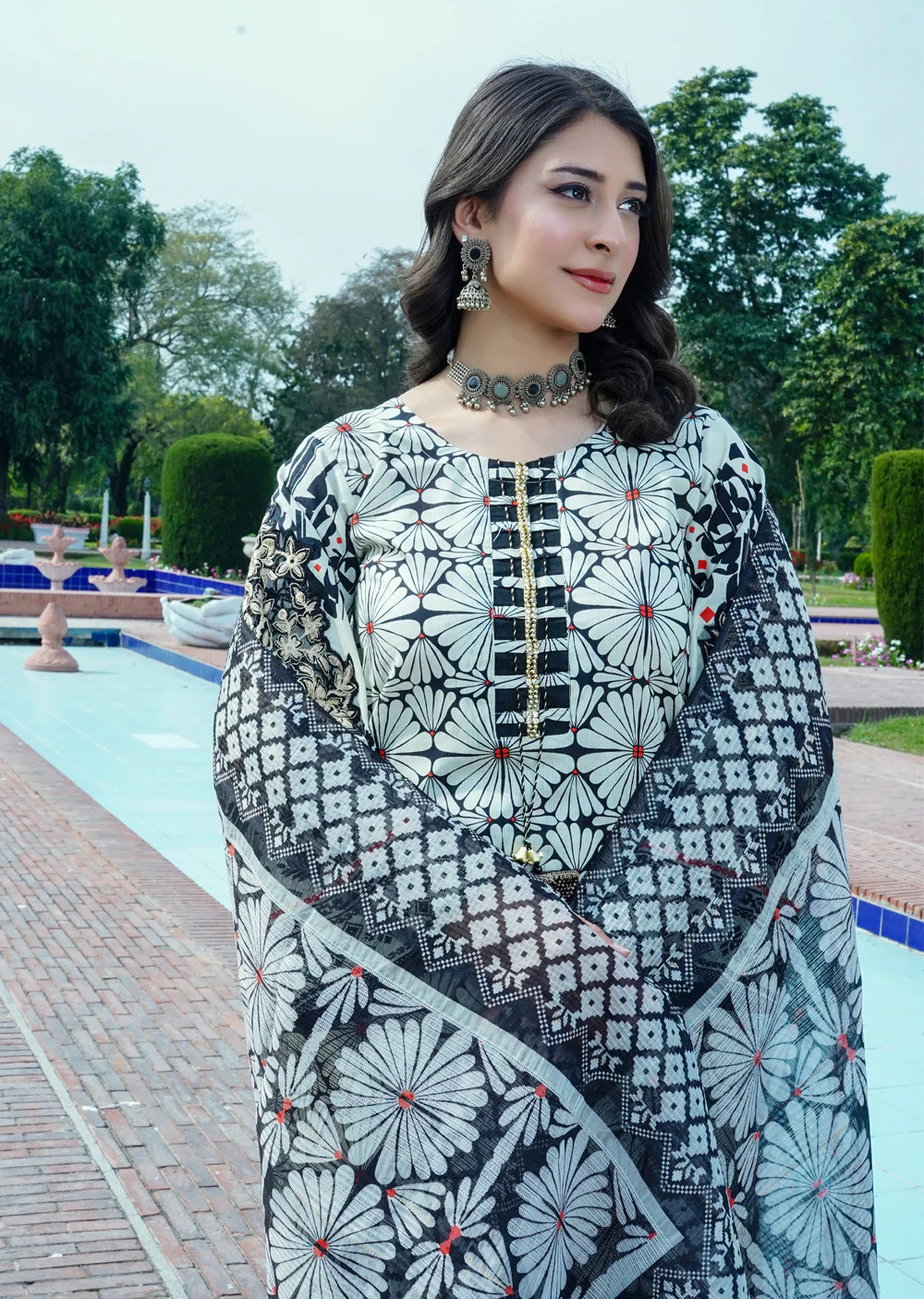 SLMPR-11 - Cream - Readymade - High Quality Printed Suit 2025 - Image 5