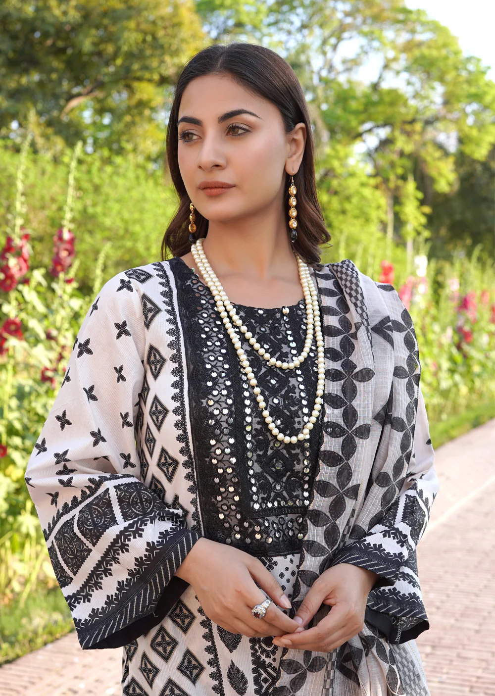 SLMPR-12 - Black/Wht - Readymade - High Quality Printed Suit 2025 - Image 5