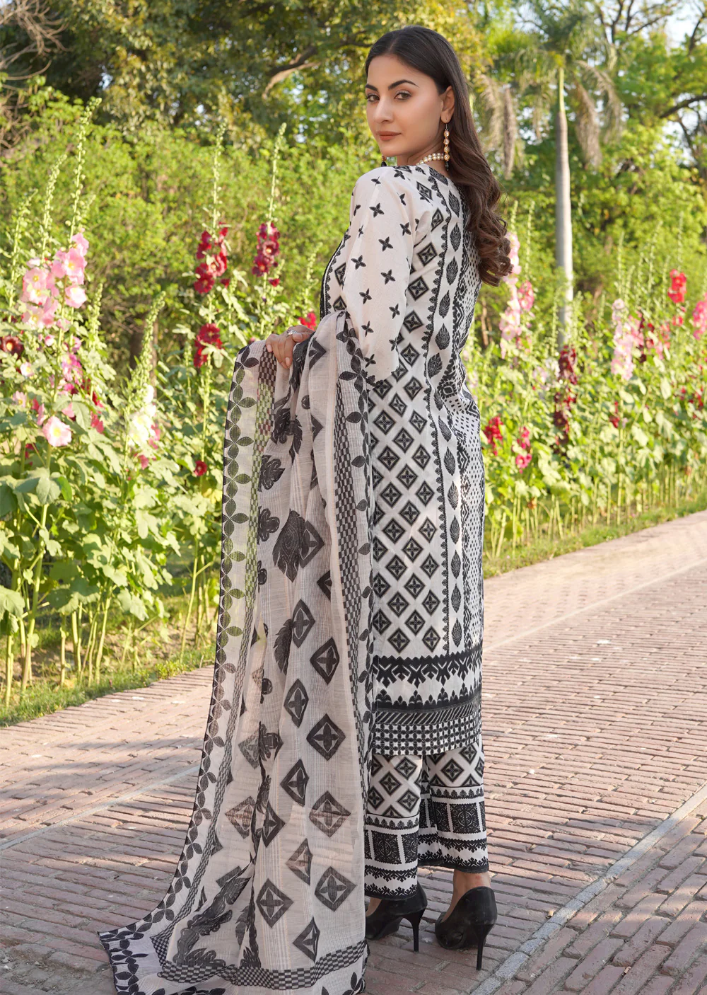 SLMPR-12 - Black/Wht - Readymade - High Quality Printed Suit 2025 - Image 7