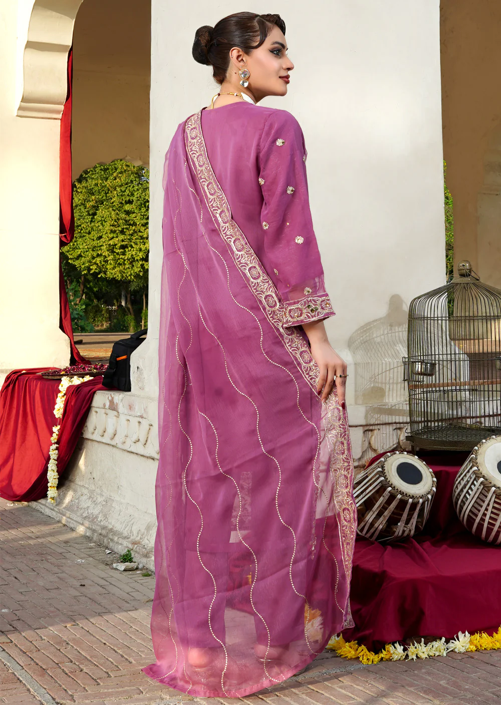 SLMPR-13 - Readymade - Chiffon Partywear Suit 2025 - Image 4