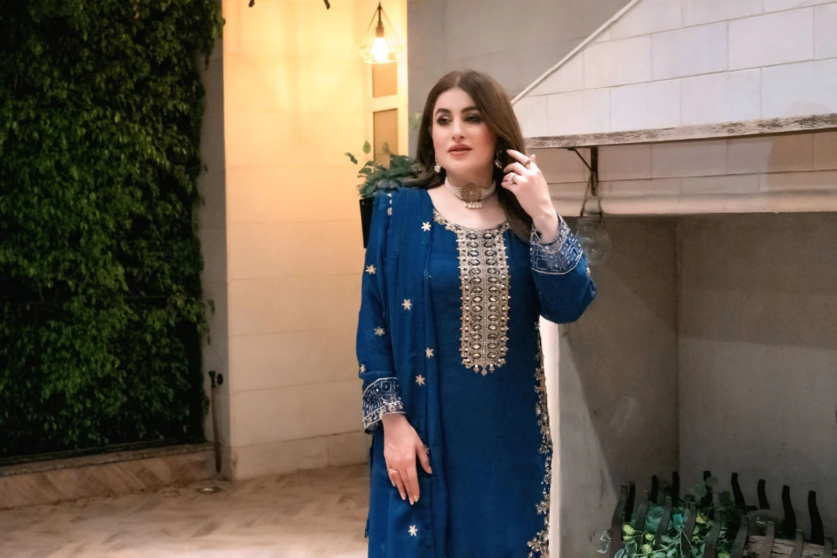SLMPR-14 - Readymade - Chiffon Partywear Suit 2025 - Image 11