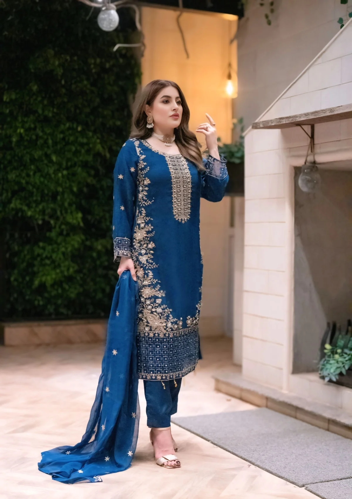 SLMPR-14 - Readymade - Chiffon Partywear Suit 2025 - Image 12