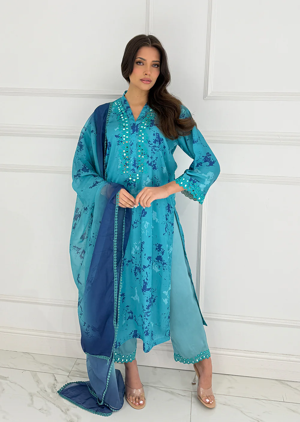 SMR3102 Yumna - Teal Readymade Silk Suit