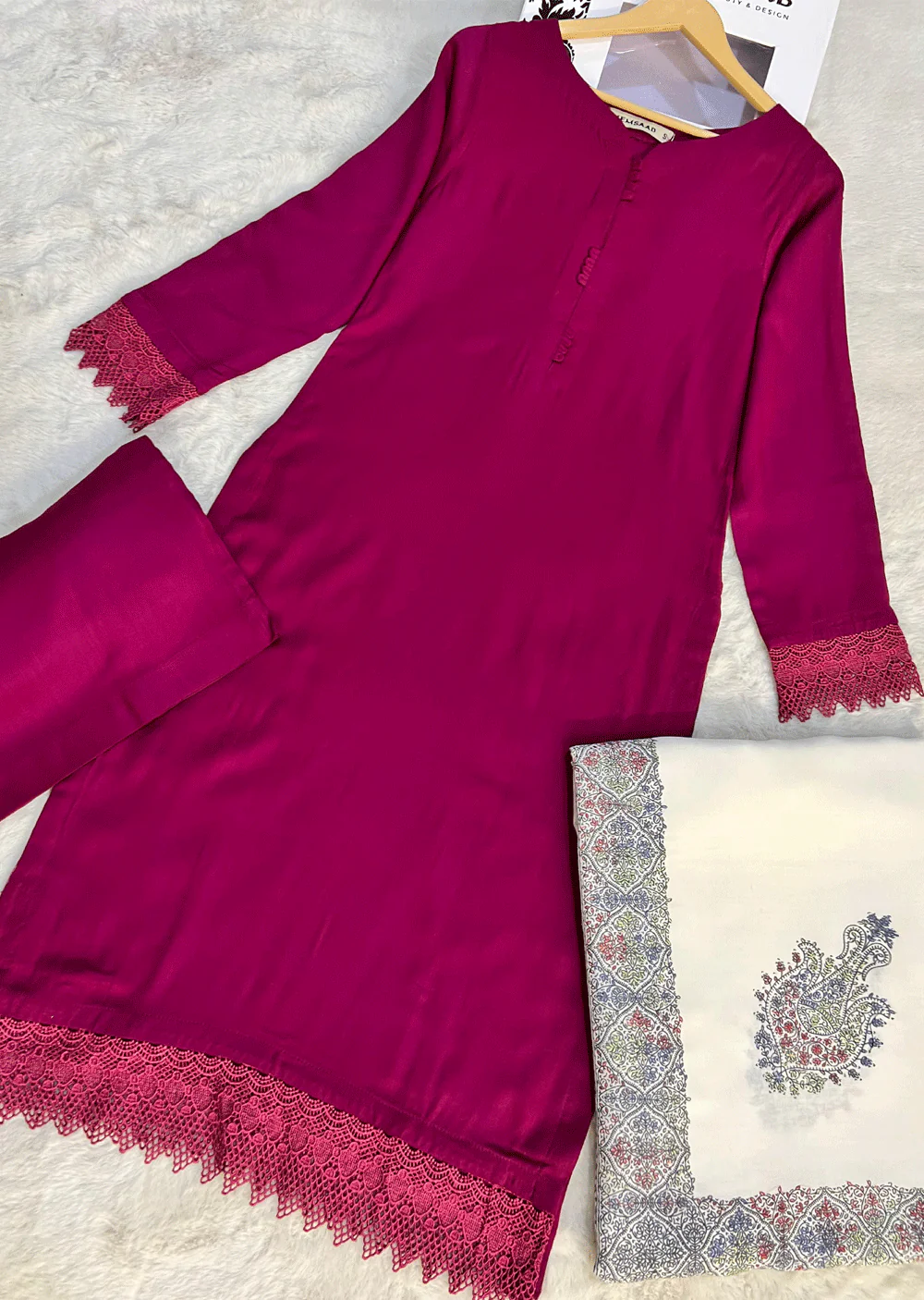 SMR3113- Magenta wool winter suit Suit