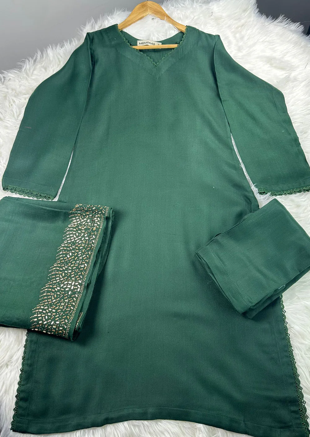 SMR3118- Dark Green - Wool winter suit Suit 2024 - Image 2
