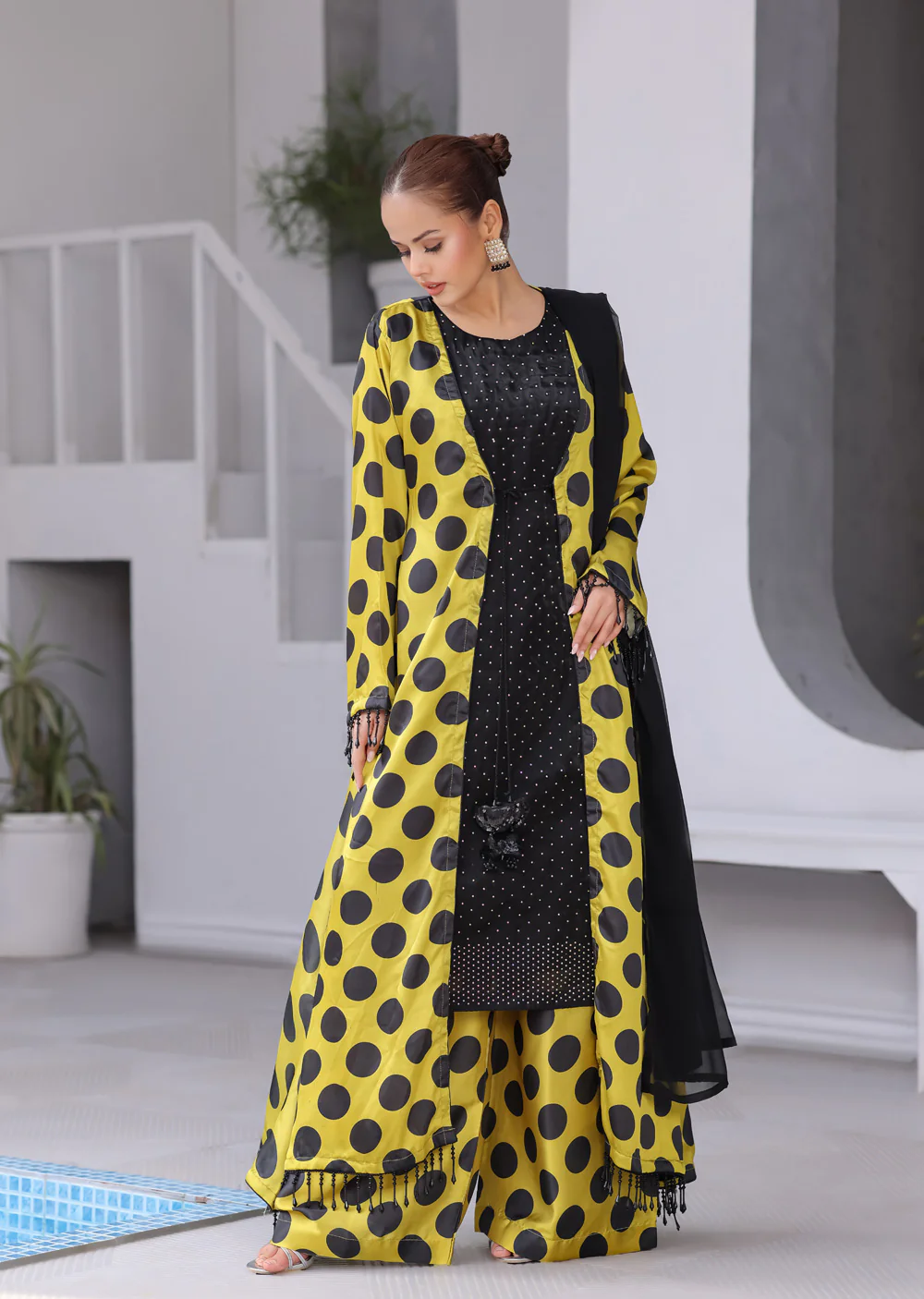 SMR3119- Black - Readymade Silk Suit 2025 - Image 5