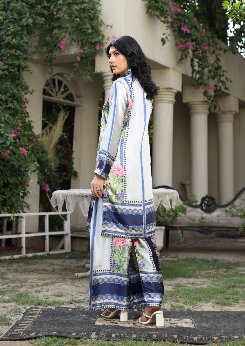 SMRF-04 - White/Green - Readymade - Silk Suit 2025 - Image 13
