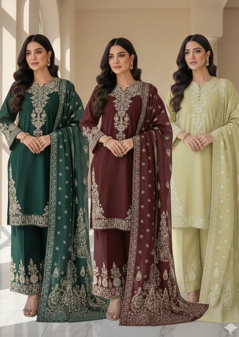 SMRF-20 -Readymade luxury Khaddar Suit 2025