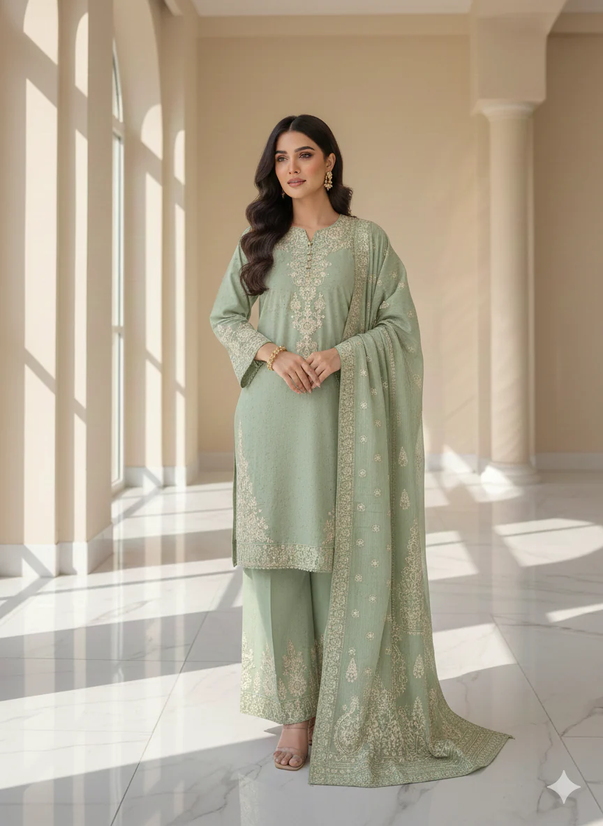 SMRF-20 -Readymade luxury Khaddar Suit 2025 - Image 5