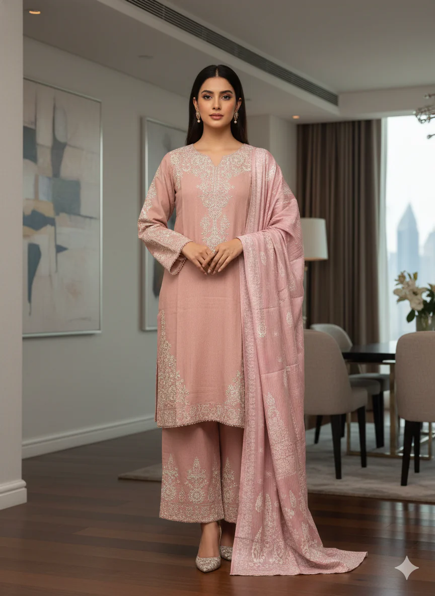 SMRF-20 -Readymade luxury Khaddar Suit 2025 - Image 6