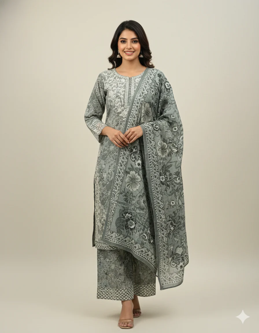 SMRF-22 -Readymade luxury Khaddar Suit 2025 - Image 3