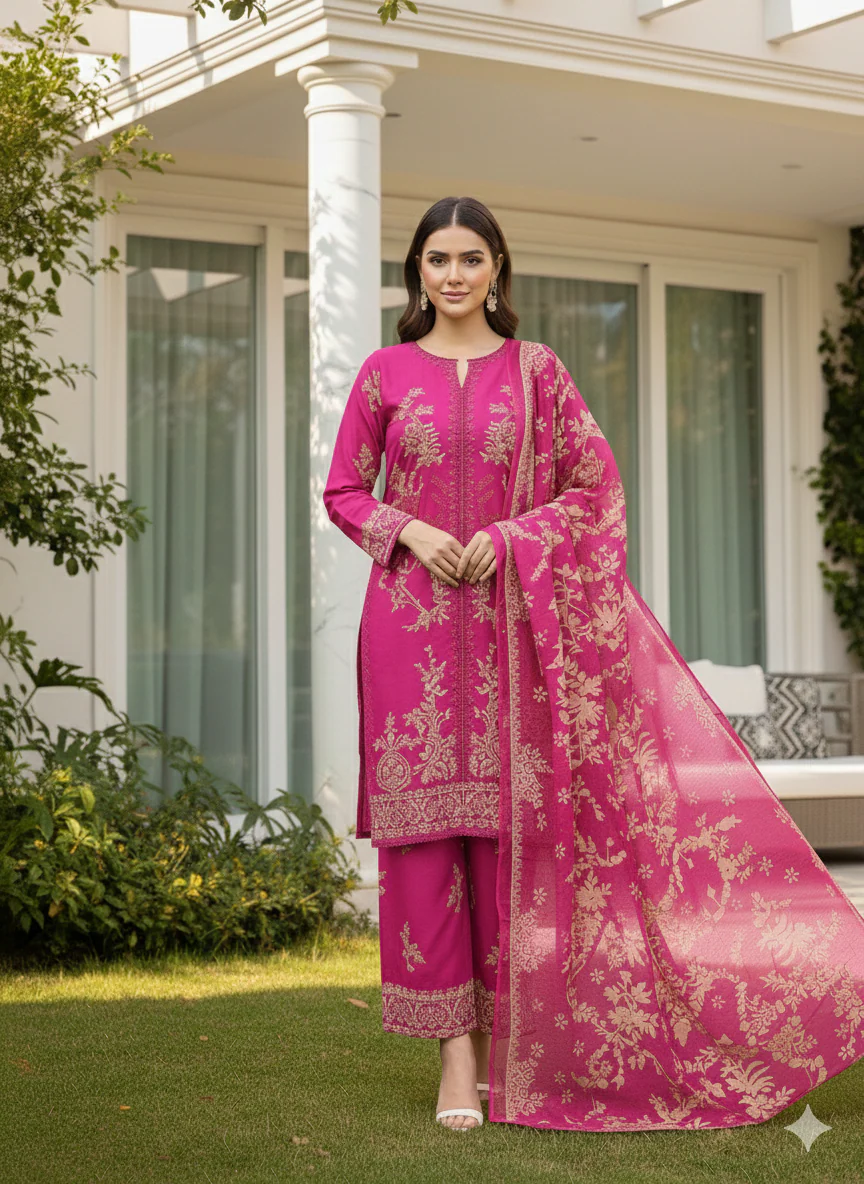 SMRF-27-Readymade luxury Lawn Suit-2026 - Image 3