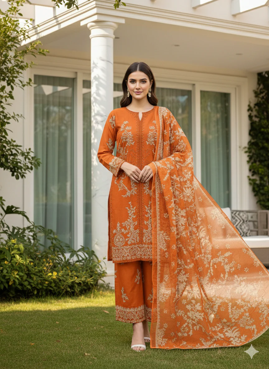 SMRF-27-Readymade luxury Lawn Suit-2026 - Image 4